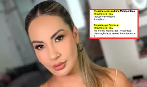 Pamela López sorprende al revelarse que cobra S/.16.000 por show y tiene representante