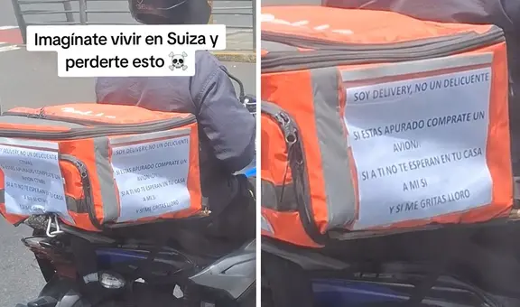 Repartidor de Rappi pega singular cartel dirigido a conductores en Lima: “Si me gritas, lloro”