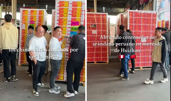 Ciudadanos asiáticos sorprenden al aglomerarse por el arándano peruano en mercado de China