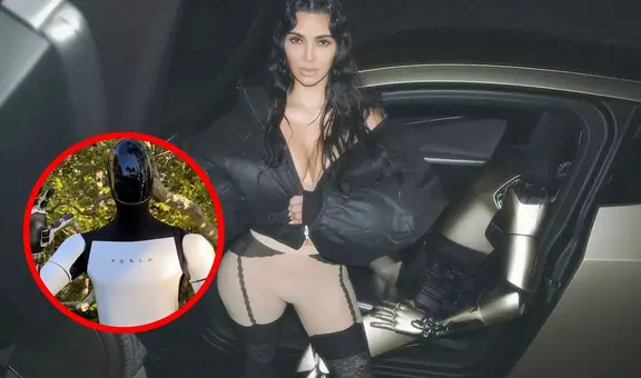 Kim Kardashian presume el futurista robot de Tesla que le compró a Elon Musk por más de  20.000 dólares