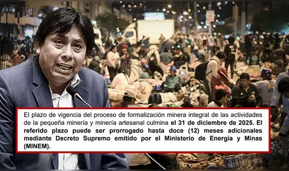 Continúan protestas de mineros y el Congreso pretende ampliar el Reinfo por un año