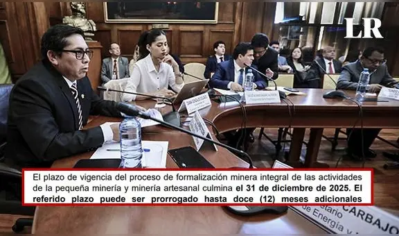Congreso: Comisión de Energía y Minas posterga votación de dictamen para ampliar el Reinfo