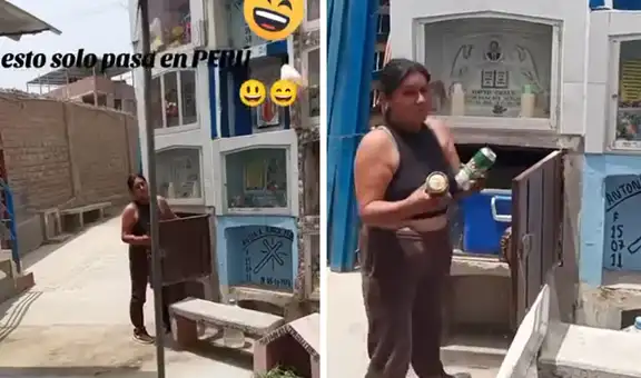 Comerciante sorprende con su negocio de cervezas en cementerio de SJL: "Dame unas bien frías”