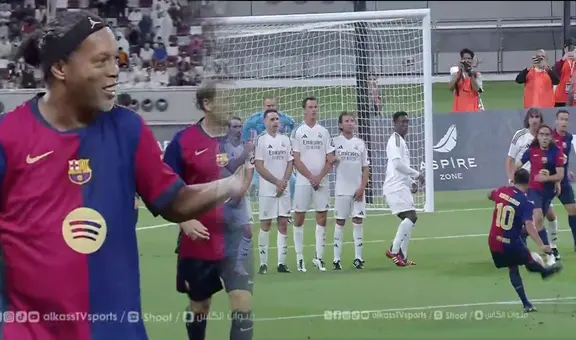 Ronaldinho no pierde la magia: el espectacular golazo que anotó en el Clásico de las leyendas