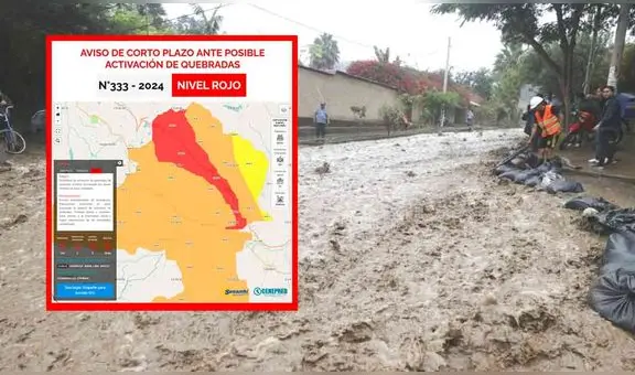 Alerta roja por 24 horas: Senamhi advierte sobre posible activación de quebradas en 5 regiones del Perú