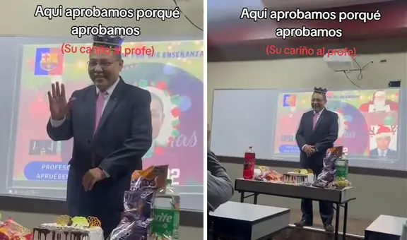 Alumnos de la UNMSM le hacen fiesta a docente y hasta le pusieron corona: “Apruébenos”