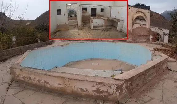 La misteriosa mansión abandonada entre los cerros de Lima: tiene una inmensa piscina y una lujosa chimenea