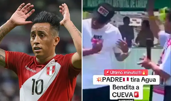 Sacerdote le echa agua bendita a Christian Cueva y futbolista impacta con su reacción: "Están saliendo chispas"