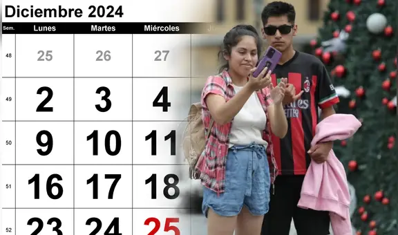 Feriados en diciembre 2024: este es el calendario de días libres y no laborables en Perú, según El Peruano