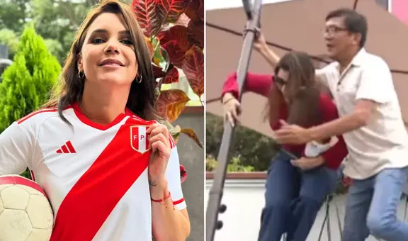 Alexandra Hörler sufrió accidente en programa en vivo: sombrilla cayó sobre ella