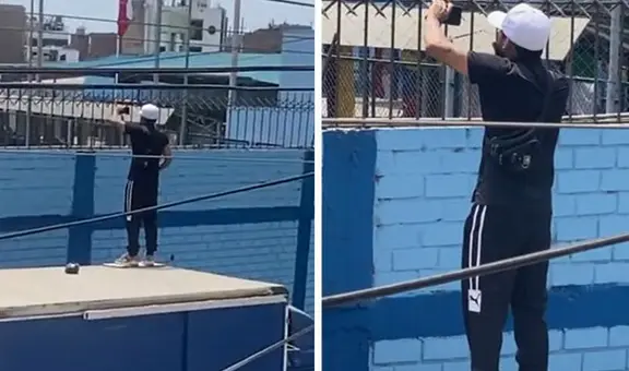 Padre sube a un camión para alentar a su hija porque colegio prohibió el ingreso: "Todo por los hijos"