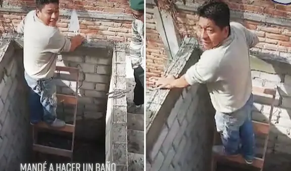 Obrero construye baño, pero dueño descubre terrible error: "¿Y la puerta?"
