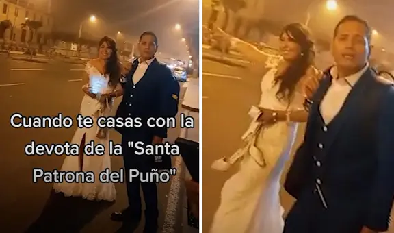 Pareja de recién casados subieron a combi tras su boda y usuarios afirman: “Ahorro es progreso”
