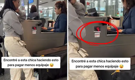 Captan a joven levantando su equipaje con el pie para evitar pago extra en aerolínea