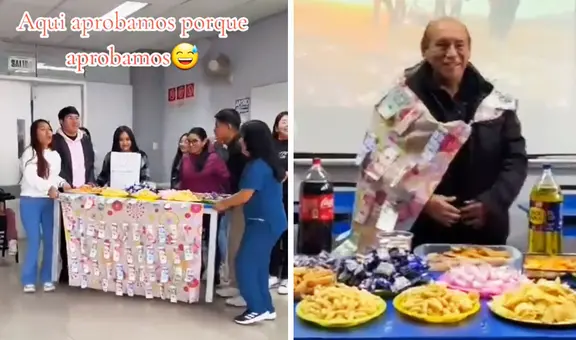 Universitarios sorprenden a docente con fiesta en finales: “Aprobamos porque aprobamos”