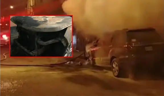 Extorsionadores incendian camioneta de colectivero en Surquillo: exigen S/10.000 a colegas de Av. México