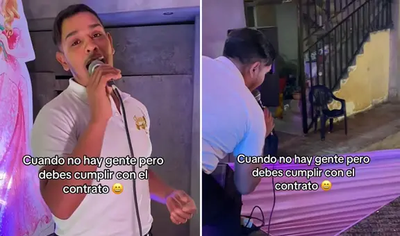 Cantante peruano realiza show sin público, pero no pierde la alegría: “¡Abajito, abajito!”