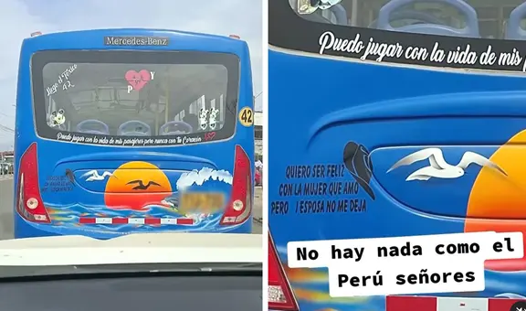Chofer peruano sorprende con singulares frases en bus y es furor en redes: “Un romántico al volante”