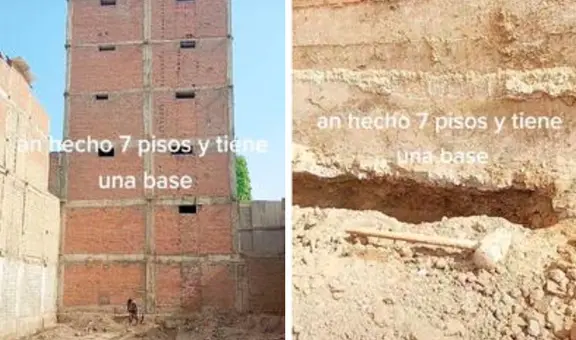 Albañil visitó edificio de 7 pisos recién construido, pero descubre detalle inesperado: “No tiene base”