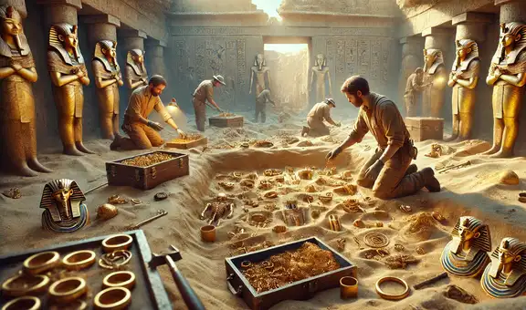 Arqueólogos descubren 63 tumbas y un tesoro con objetos de oro en Egipto: fueron enterrados hace más de 2.500 años