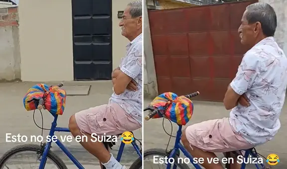Hombre maneja bicicleta sin usar las manos y con los ojos cerrados: "Él no conoce el camino, el camino lo conoce a él"