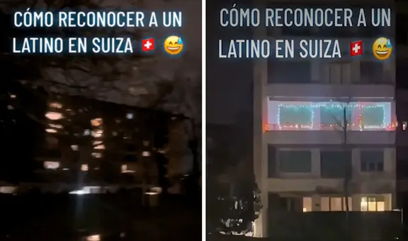 Peruana en Suiza causa furor al decorar su ventana con luces navideñas: “Costumbres del barrio”