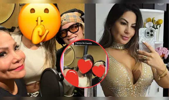 ¿Pamela López hará su debut en la cumbia? Luce vestuario y posa con Marisol y Leslie Shaw en estudio de grabación