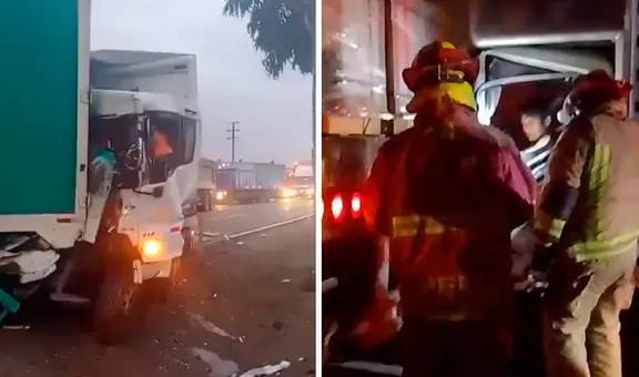Doble accidente en la Panamericana Sur: una persona atrapada y múltiple choque de tráileres en Lurín
