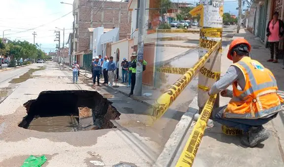 Lluvias intensas en Chiclayo provocan gran hueco en plena avenida: se forma un forado de 4 metros de diámetro