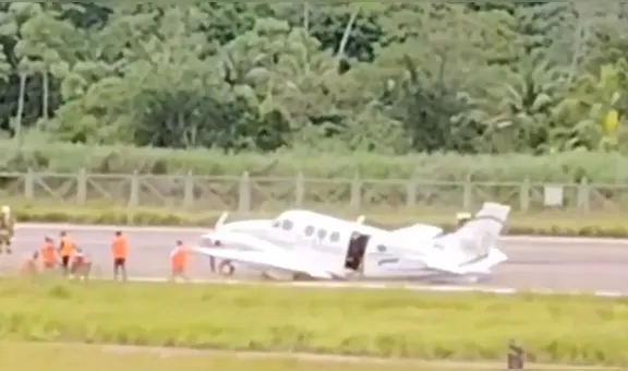 Avioneta aterriza de emergencia en Pucallpa por falla técnica y suspenden vuelos en aeropuerto
