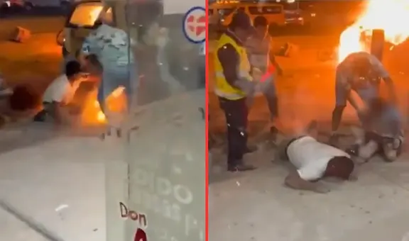 Padre e hijo en condición grave tras incendio de su mototaxi en Lurín: familiar solicita apoyo