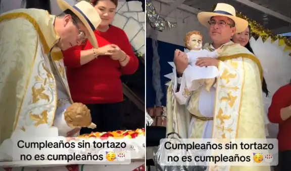 Sacerdote da tortazo a "niño Jesús" en Navidad y redes estallan: "Ahorita nos mandan otra pandemia"