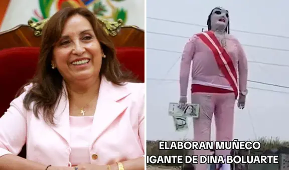 Peruanos crean enorme muñeco de Dina Boluarte para quemarlo en Año Nuevo: mide 7 metros