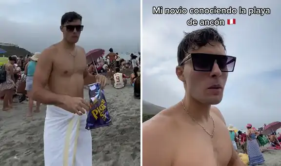 Italiano visita la playa de Ancón y su reacción es viral en redes: "Es como un mercado"