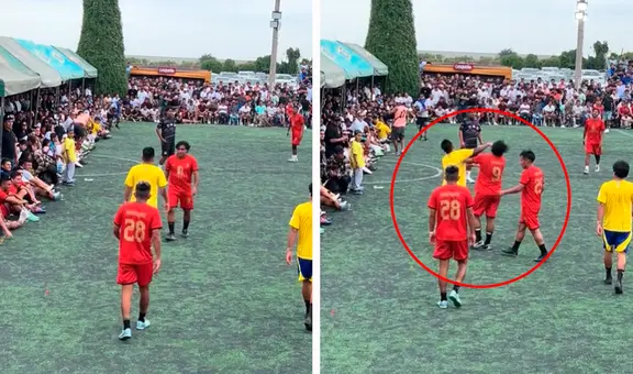 Christian Cueva protagoniza tenso careo: mete 'cachetadón' a rival durante amistoso en Trujillo