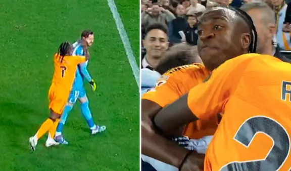 Vinícius fue expulsado por agredir al arquero y casi se le va encima al árbitro: brasileño tuvo que ser sujetado