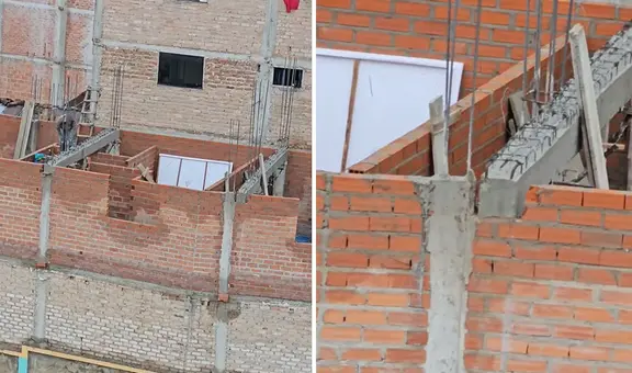 Obreros peruanos sorprenden con insólita instalación de columna: “Toca volver a construir”