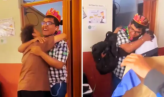 Estudiante de la UNI que trabaja en academia ganó Torneo Internacional de Cálculo y sus alumnos le hacen emotiva sorpresa: "Bravo de bravos"