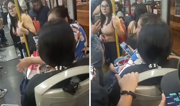 Peruanas se pelean por asiento en Metropolitano y terminan sentadas una sobre la otra: "Solo pasa en Perú"