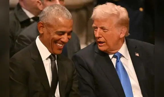 Trump y Obama fueron captados sonriendo en velorio del expresidente de USA Jimmy Carter pese a sus posturas políticas