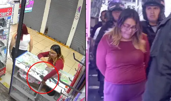 Mujer es sorprendida robando celular de vendedora en Las Malvinas: cámaras de seguridad captaron el delito