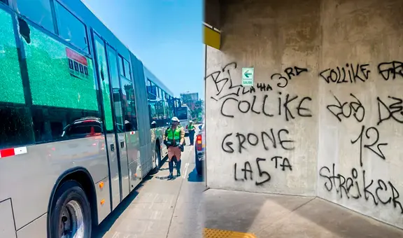 Barristas atacan las estaciones Chimpu Ocllo y Naranjal del Metropolitano: lanzaron piedras a buses con pasajeros
