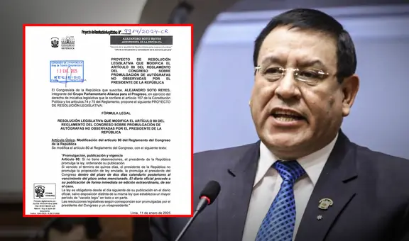 Alejandro Soto propone ley para que el presidente del Congreso promulgue normas sin necesidad de firma del Ejecutivo