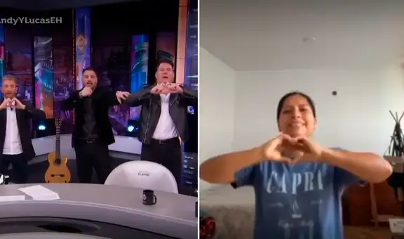 Tiktoker peruana Lis Padilla se encuentra con los cantantes ‘Andy y Lucas’ y les enseña el trend viral de ‘Son de amores’