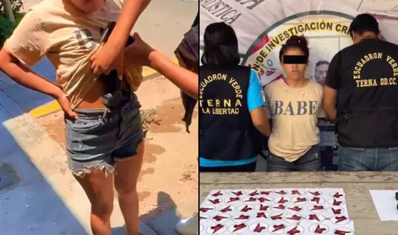 Capturan a 'Barbie' con un arma de fuego y stickers extorsivos de bandas criminales en Trujillo