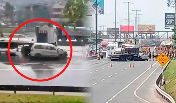 Accidente en la Panamericana Sur: reportan fuga de gas tras choque de un camión en Surco