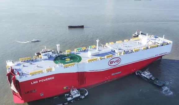 China presenta el barco de carga más grande y ecológico del mundo: podrá transportar hasta 9.200 autos eléctricos