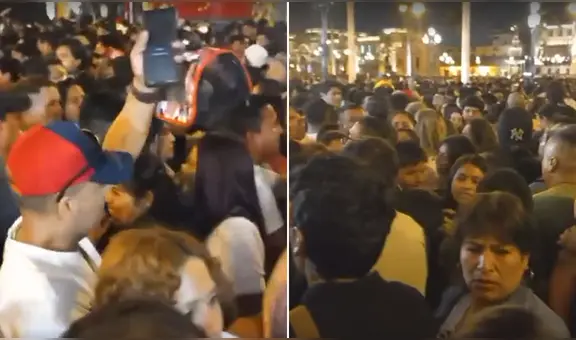 Caos por Aniversario de Lima: registran gran aglomeración de personas durante concierto en Plaza de Armas