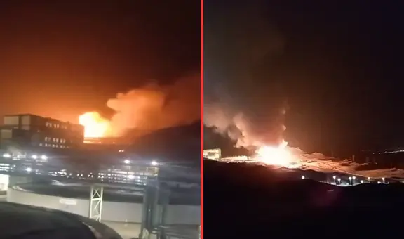 Ica: incendio y fuertes explosiones afectan planta de empresa Shougang - Hierro Perú