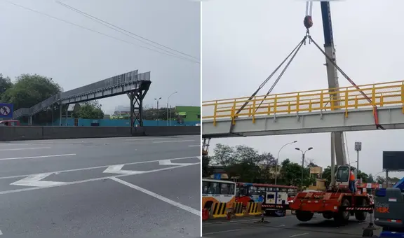 Cierran parcialmente Vía de Evitamiento por trabajos en puente peatonal Palmeras